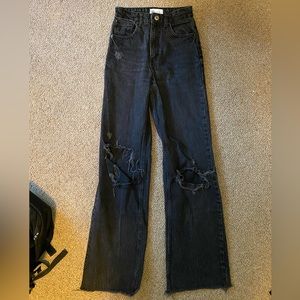 ZARA black size 2 wide leg jeans